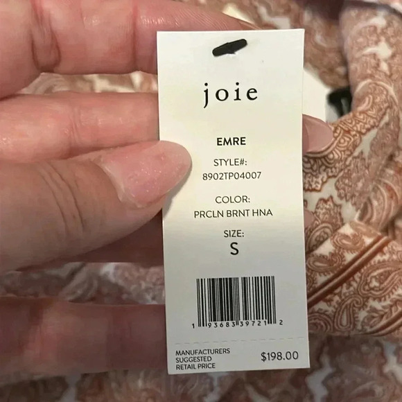 NWT Joie Emre Silk Tank Porcelain Burnt Henna Size Small - Picture 5 of 9